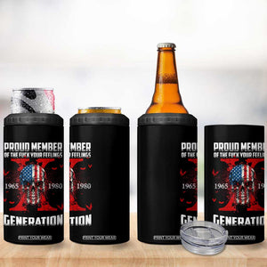 Proud Member Fck Your Feelings X Generation Horror Skull 4 in 1 Can Cooler Tumbler Funny Halloween Gen X 4th Of July TB10 Print Your Wear