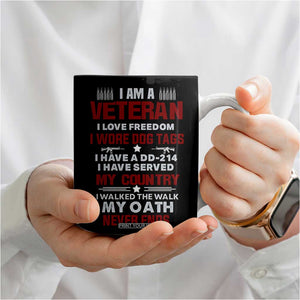 Proud Veteran Coffee Mug DD-214 Armed Forces Military Alumni American Flag TB10 Print Your Wear