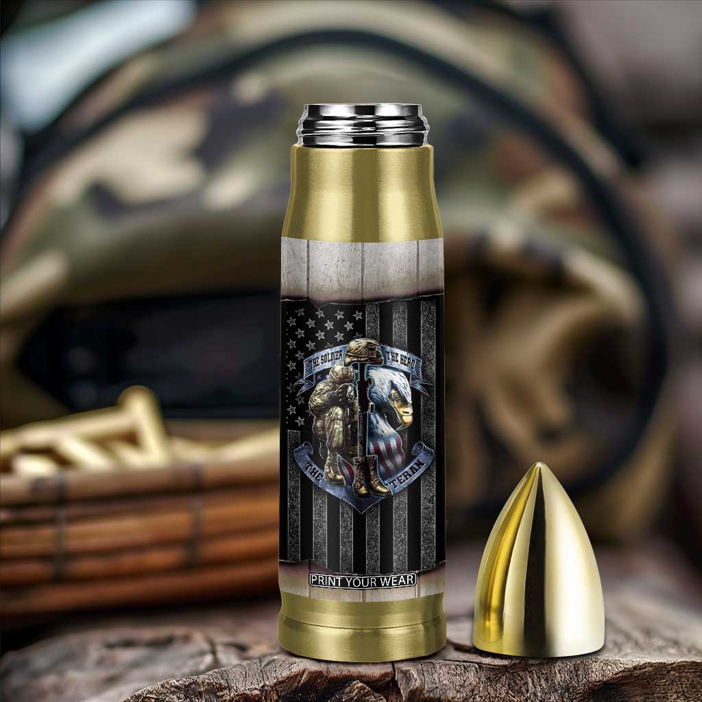 Proud Veteran Bullet Tumbler DD-214 Armed Forces Military Alumni American Flag TB10 Print Your Wear