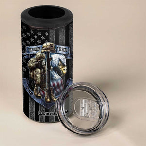 Proud Veteran 4 in 1 Can Cooler Tumbler DD-214 Armed Forces Military Alumni American Flag TB10 Print Your Wear