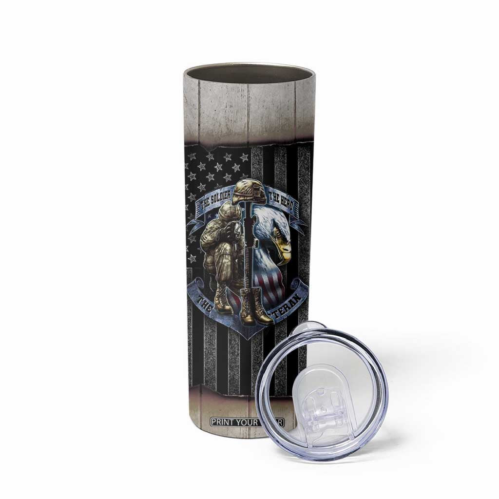 Proud Veteran Skinny Tumbler DD-214 Armed Forces Military Alumni American Flag TB10 Print Your Wear