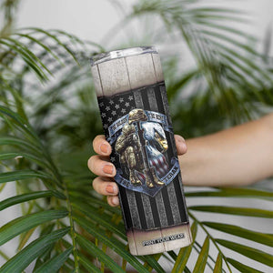 Proud Veteran Skinny Tumbler DD-214 Armed Forces Military Alumni American Flag TB10 Print Your Wear