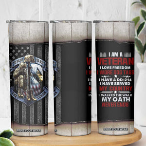 Proud Veteran Skinny Tumbler DD-214 Armed Forces Military Alumni American Flag TB10 Print Your Wear