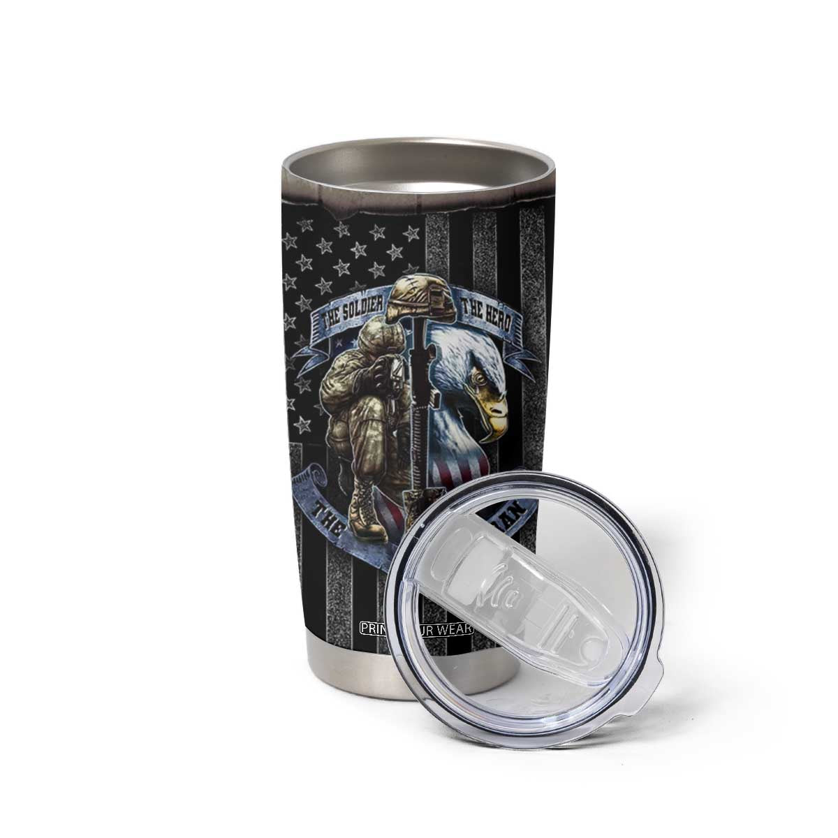 Proud Veteran Tumbler Cup DD-214 Armed Forces Military Alumni American Flag TB10 Print Your Wear