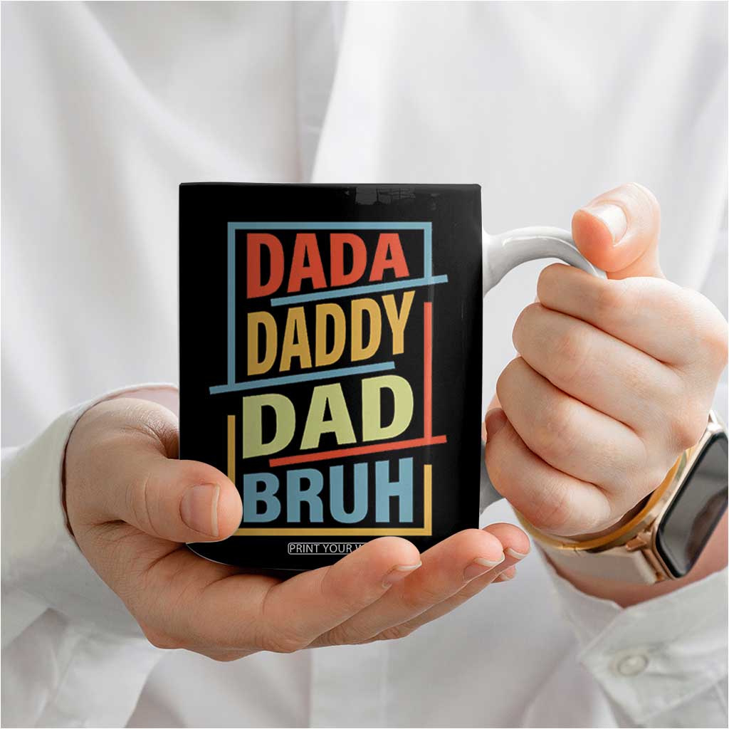 Dad Gifts From Kids Coffee Mug Retro Dada Daddy Dad Bruh Funny Husband Fathers Day TB10 Print Your Wear