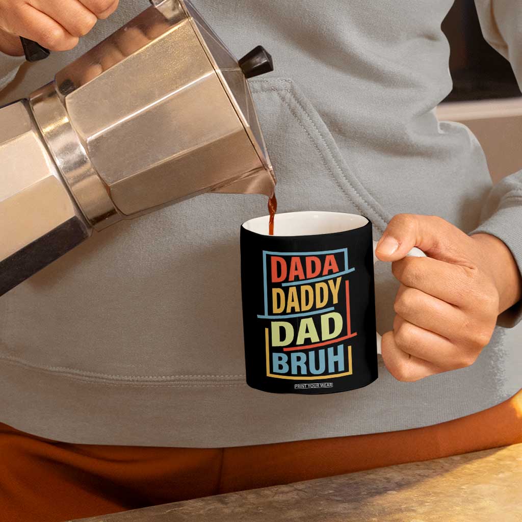 Dad Gifts From Kids Coffee Mug Retro Dada Daddy Dad Bruh Funny Husband Fathers Day TB10 Print Your Wear