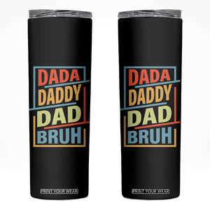 Dad Gifts From Kids Skinny Tumbler Retro Dada Daddy Dad Bruh Funny Husband Fathers Day TB10 Black Print Your Wear