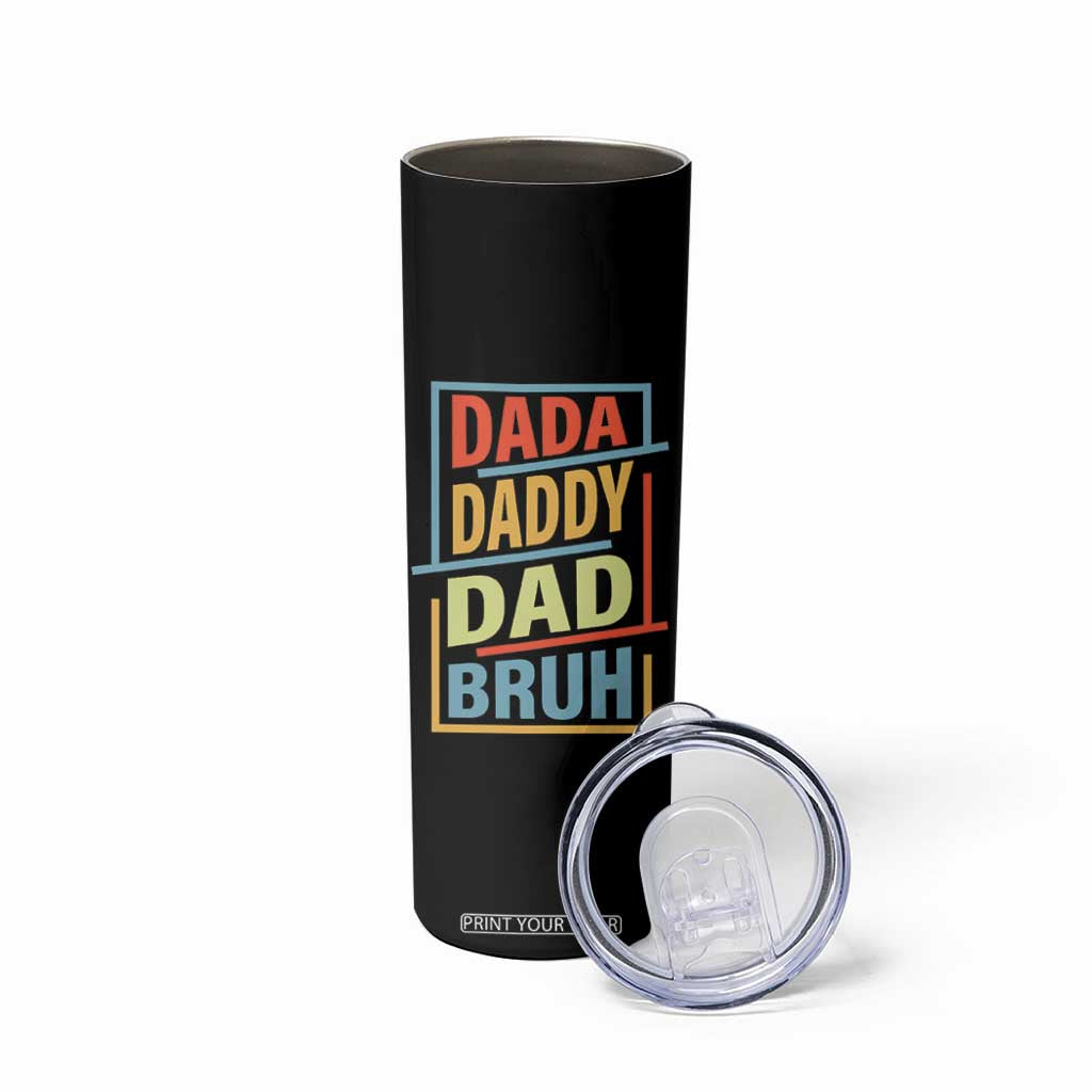 Dad Gifts From Kids Skinny Tumbler Retro Dada Daddy Dad Bruh Funny Husband Fathers Day TB10 Print Your Wear
