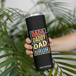 Dad Gifts From Kids Skinny Tumbler Retro Dada Daddy Dad Bruh Funny Husband Fathers Day TB10 Print Your Wear