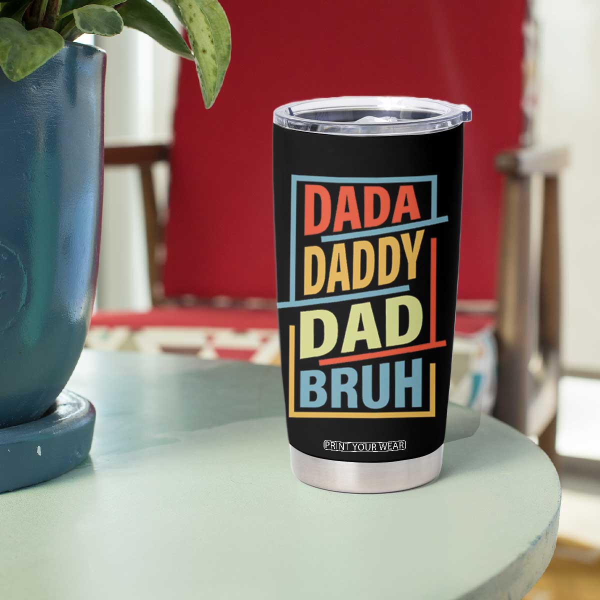 Dad Gifts From Kids Tumbler Cup Retro Dada Daddy Dad Bruh Funny Husband Fathers Day TB10 Print Your Wear