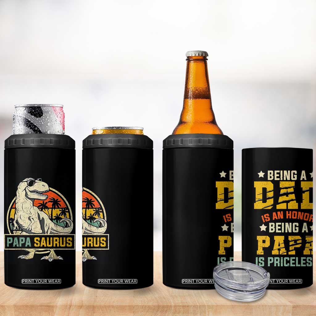 Christmas Gifts for Dad 4 in 1 Can Cooler Tumbler Being A Dad Is An Honor Being A Papa Is Priceless TB10 Print Your Wear