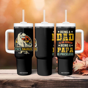 Christmas Gifts for Dad Tumbler With Handle Being A Dad Is An Honor Being A Papa Is Priceless TB10 Print Your Wear