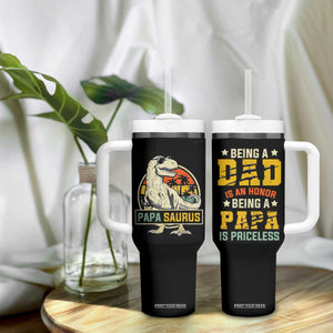 Christmas Gifts for Dad Tumbler With Handle Being A Dad Is An Honor Being A Papa Is Priceless TB10 Print Your Wear