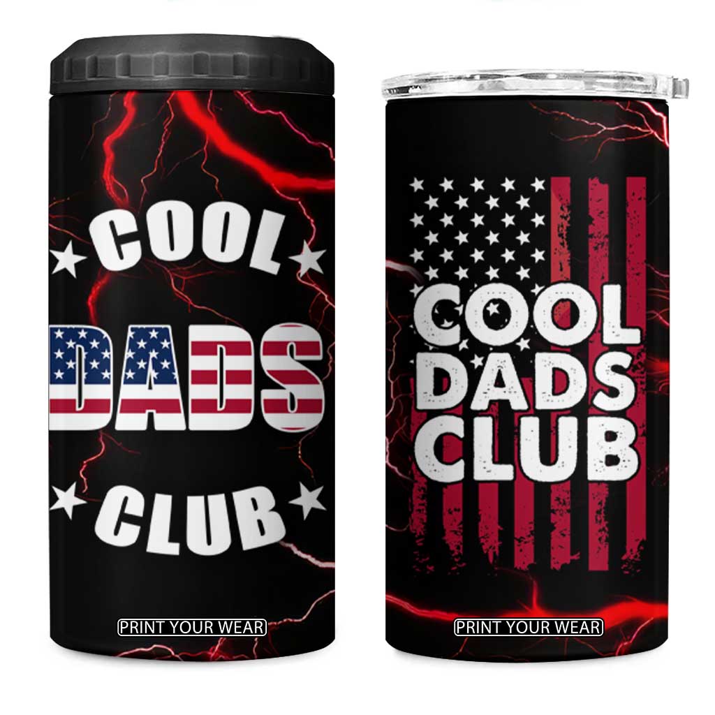 Christmas Gifts for Dad 4 in 1 Can Cooler Tumbler Cool Dads Club Father's Day American Flag TB10 One Size: 16 oz Black Print Your Wear