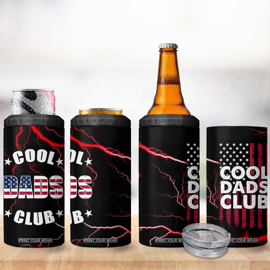 Christmas Gifts for Dad 4 in 1 Can Cooler Tumbler Cool Dads Club Father's Day American Flag TB10 Print Your Wear