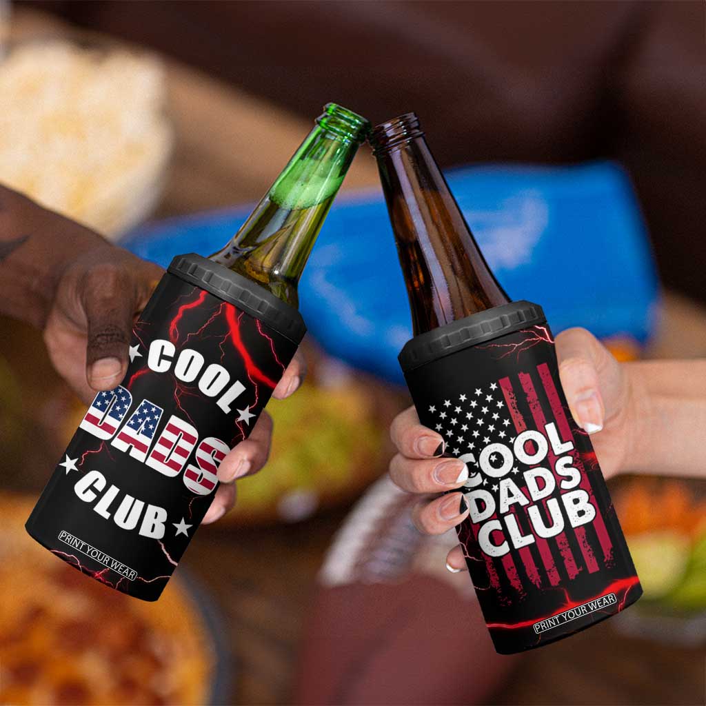 Christmas Gifts for Dad 4 in 1 Can Cooler Tumbler Cool Dads Club Father's Day American Flag TB10 Print Your Wear