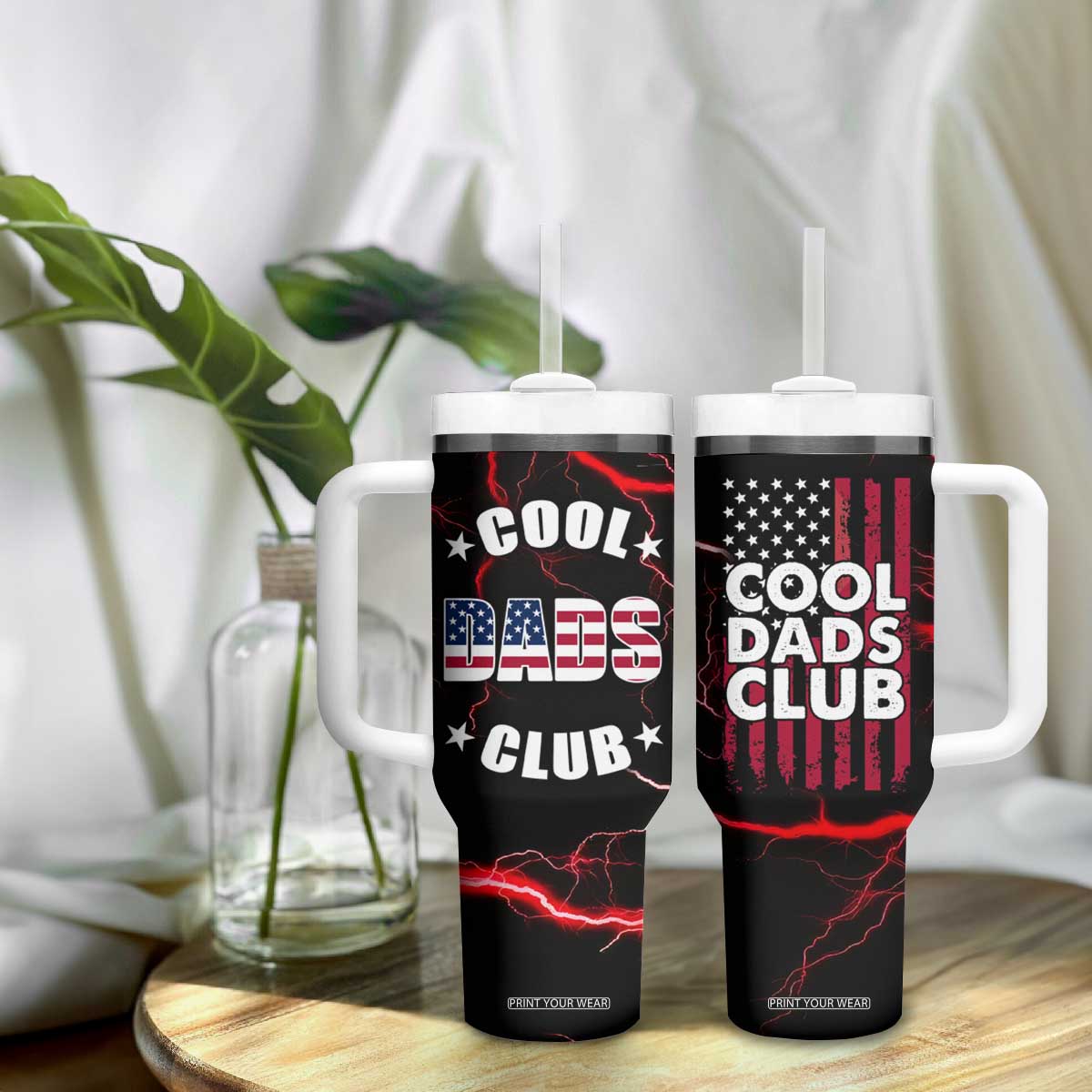 Christmas Gifts for Dad Tumbler With Handle Cool Dads Club Father's Day American Flag TB10 Print Your Wear
