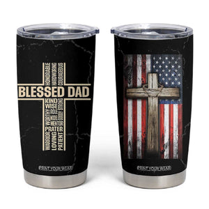 Christian Dad Tumbler Cup Blessed Dad Cross Fathers Day TB10 Black Print Your Wear