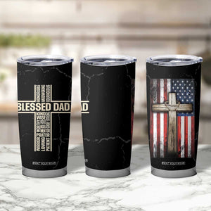 Christian Dad Tumbler Cup Blessed Dad Cross Fathers Day TB10 Print Your Wear