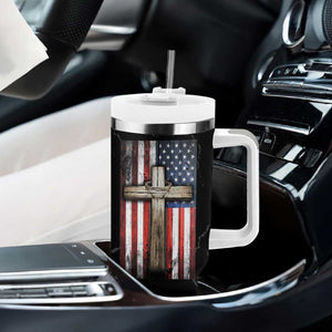 Christian Dad Tumbler With Handle Blessed Dad Cross Fathers Day TB10 Print Your Wear