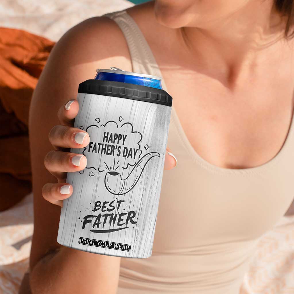 Fathers Day Gift For Dad 4 in 1 Can Cooler Tumbler Vintage Pipe Smoking Dad TB10 Print Your Wear