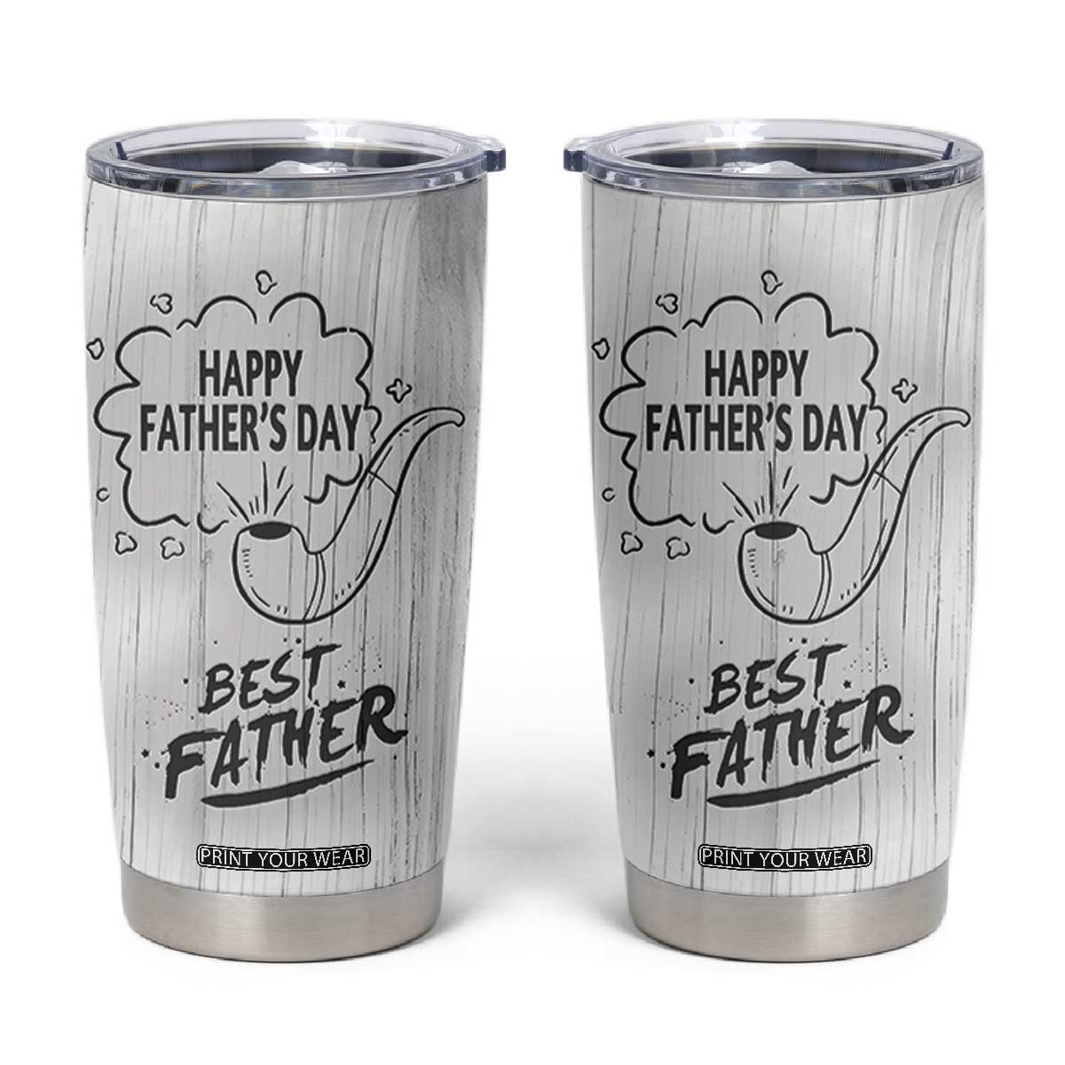 Fathers Day Gift For Dad Tumbler Cup Vintage Pipe Smoking Dad TB10 Grey Print Your Wear