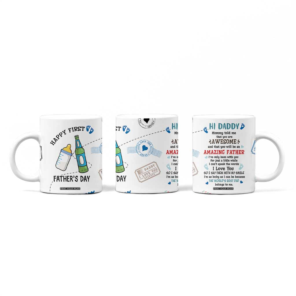 First Fathers Day Coffee Mug New Baby 1st Daddy Gifts Ideas TB10 Print Your Wear