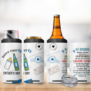 First Fathers Day 4 in 1 Can Cooler Tumbler New Baby 1st Daddy Gifts Ideas TB10 Print Your Wear