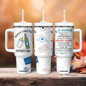 First Fathers Day Tumbler With Handle New Baby 1st Daddy Gifts Ideas TB10 Print Your Wear