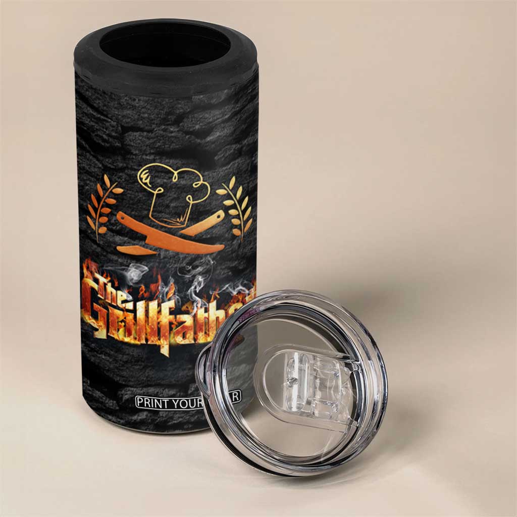 Funny Grilling BBQ 4 in 1 Can Cooler Tumbler The Grillfather Fathers Day TB10 Print Your Wear