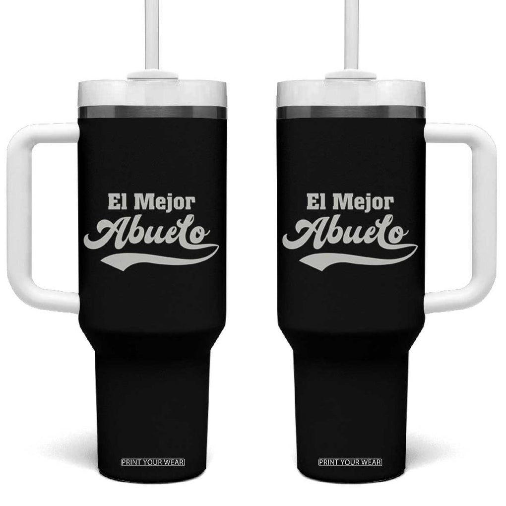 El Mejor Abuelo Tumbler With Handle Fathers day Dia Del Padre Best Abuelo Gifts In Spanish TB10 One Size: 40 oz Black Print Your Wear