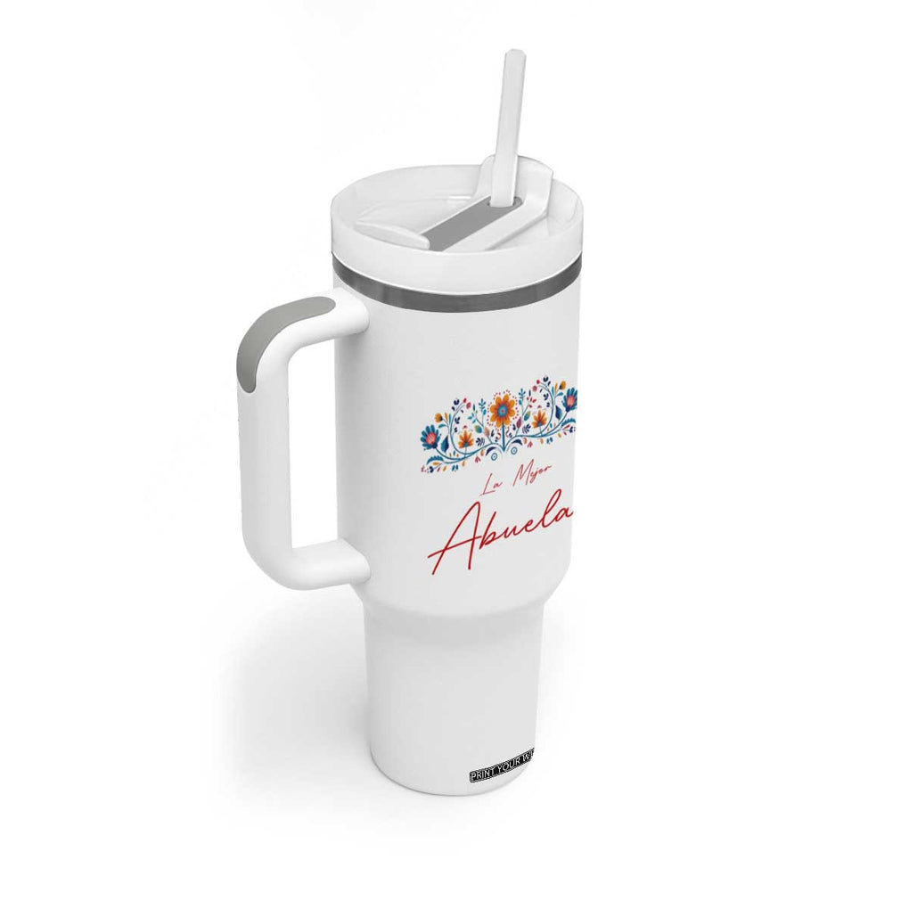 Grandma Gifts in Spanish Tumbler With Handle La Mejor Abuela Gift TB10 Print Your Wear