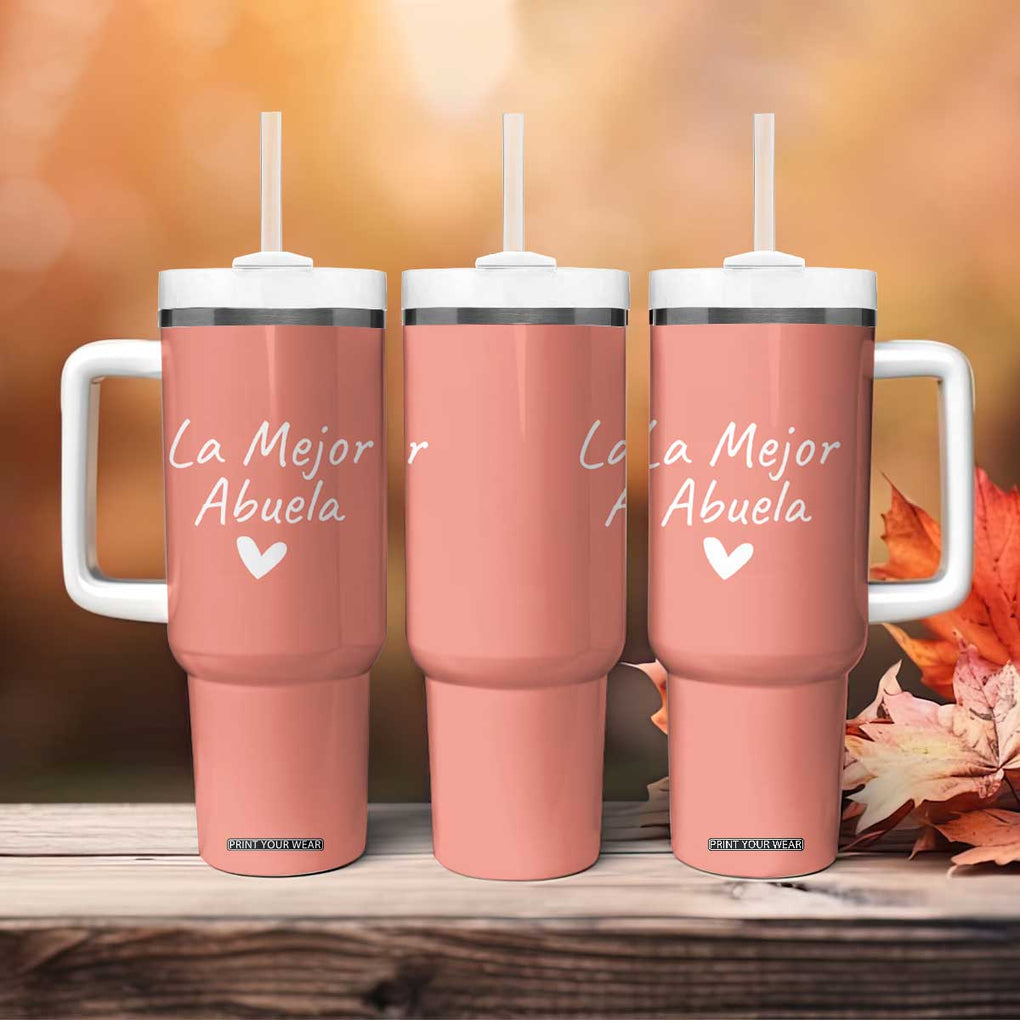 Grandma Gifts in Spanish Tumbler With Handle La Mejor Abuela TB10 Print Your Wear