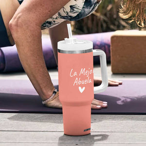 Grandma Gifts in Spanish Tumbler With Handle La Mejor Abuela TB10 Print Your Wear