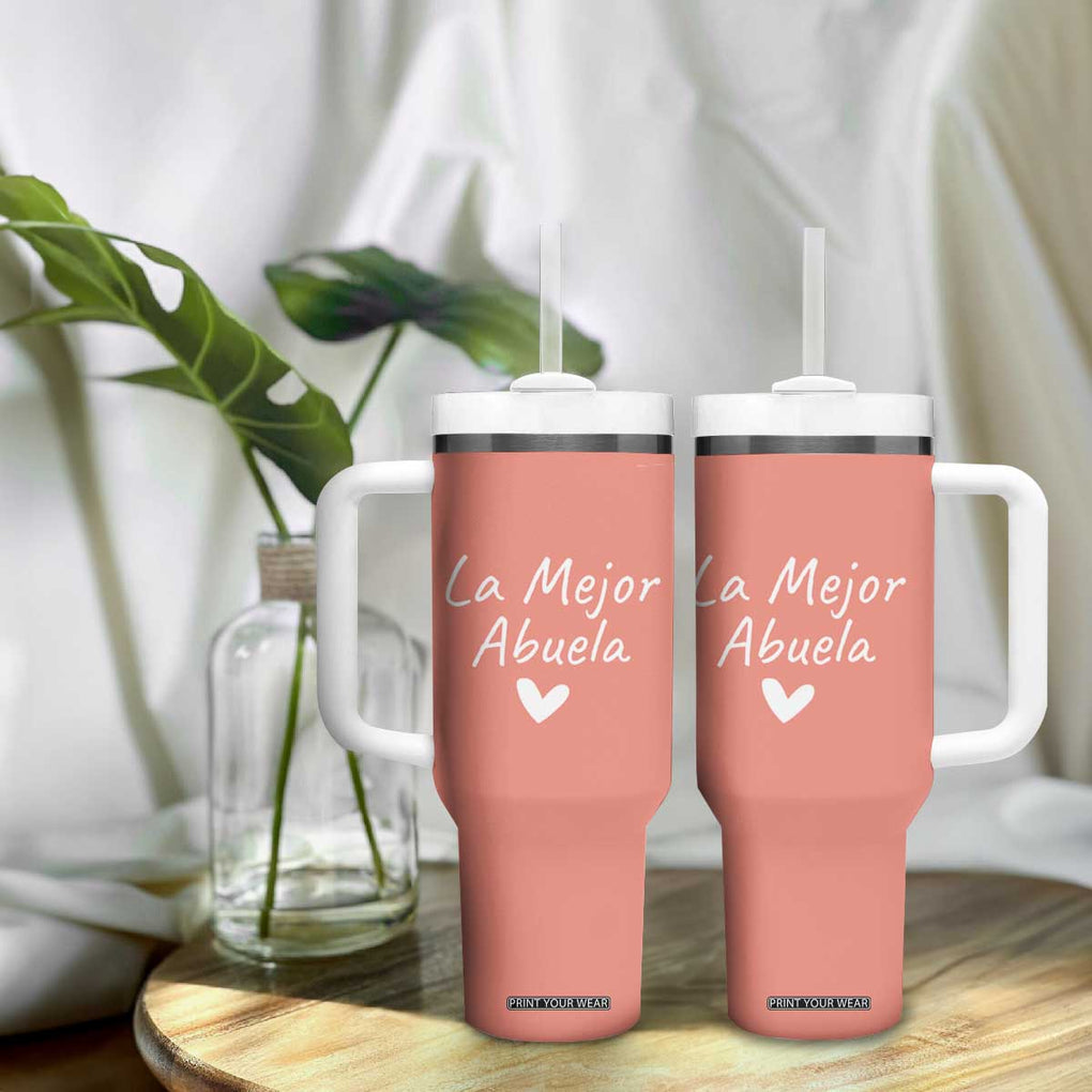 Grandma Gifts in Spanish Tumbler With Handle La Mejor Abuela TB10 Print Your Wear