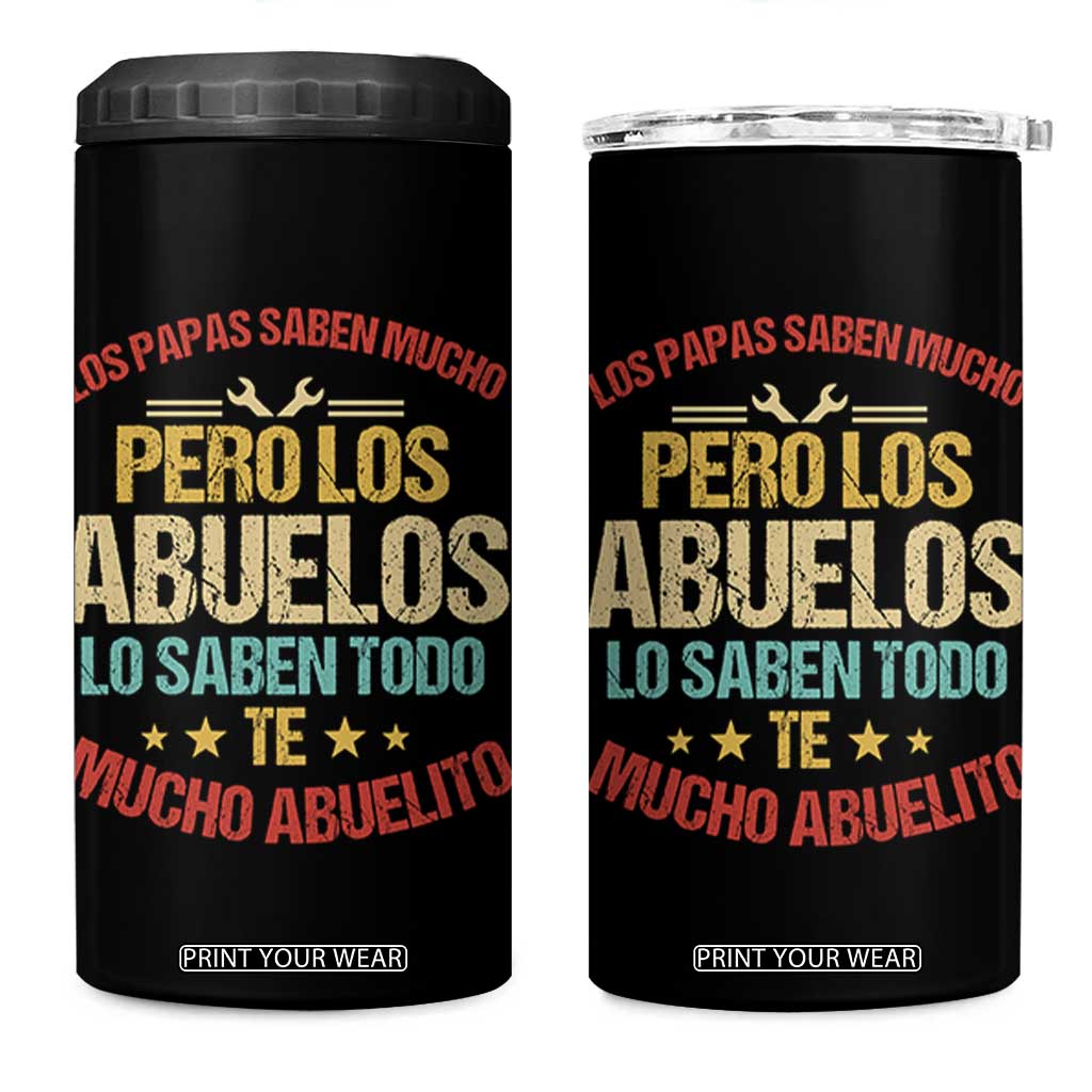 Grandpa In Spanish Abuelito 4 in 1 Can Cooler Tumbler Regalos para el Mejor Abuelo del Mundo TB10 One Size: 16 oz Black Print Your Wear