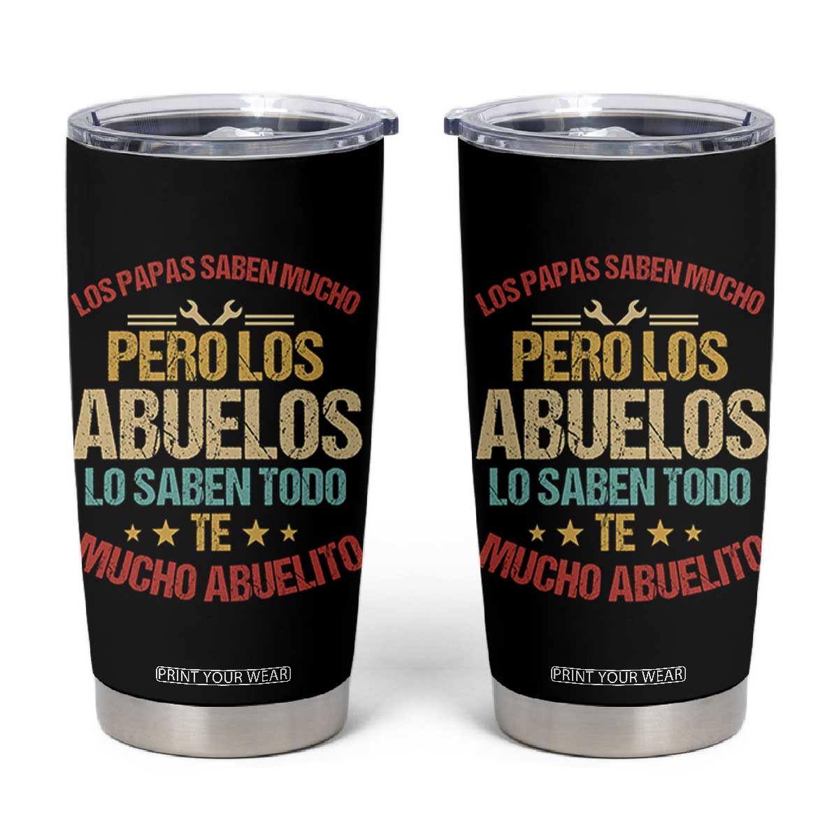 Grandpa In Spanish Abuelito Tumbler Cup Regalos para el Mejor Abuelo del Mundo TB10 Black Print Your Wear