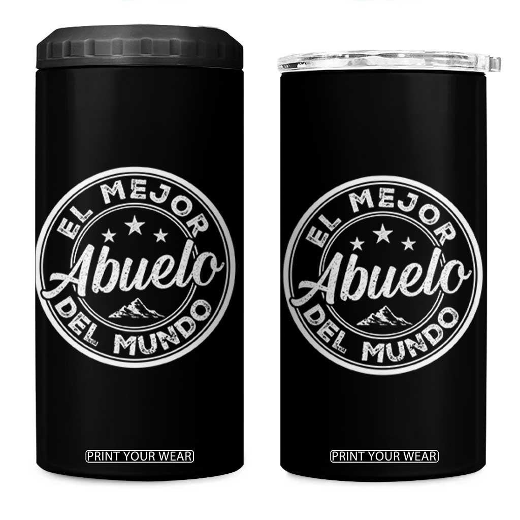 Abuelo Gifts 4 in 1 Can Cooler Tumbler El Mejor Abuelo Del Mundo Gift For Grandpa From Grandkids TB10 One Size: 16 oz Black Print Your Wear