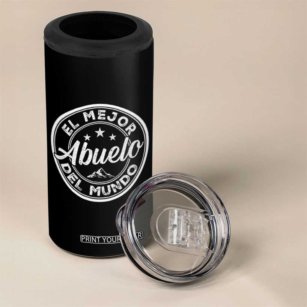 Abuelo Gifts 4 in 1 Can Cooler Tumbler El Mejor Abuelo Del Mundo Gift For Grandpa From Grandkids TB10 Print Your Wear