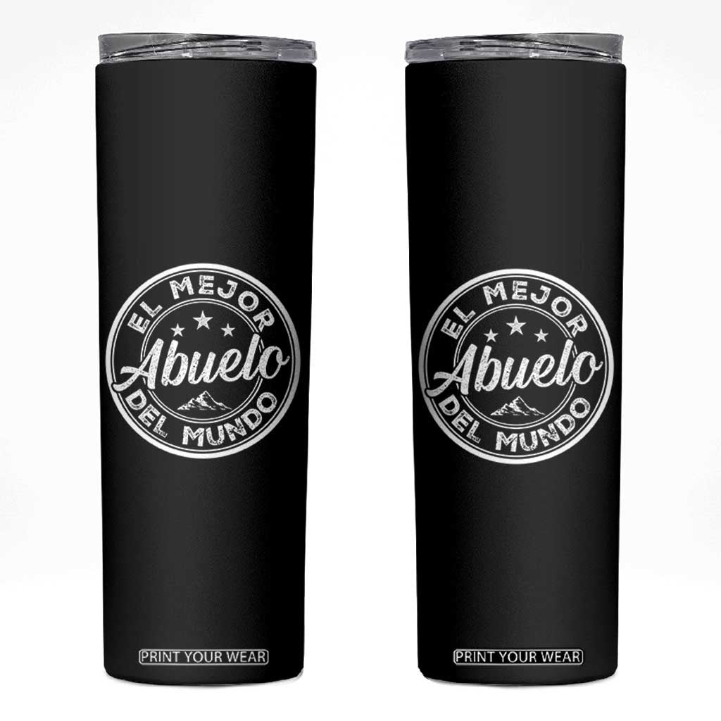 Abuelo Gifts Skinny Tumbler El Mejor Abuelo Del Mundo Gift For Grandpa From Grandkids TB10 Black Print Your Wear