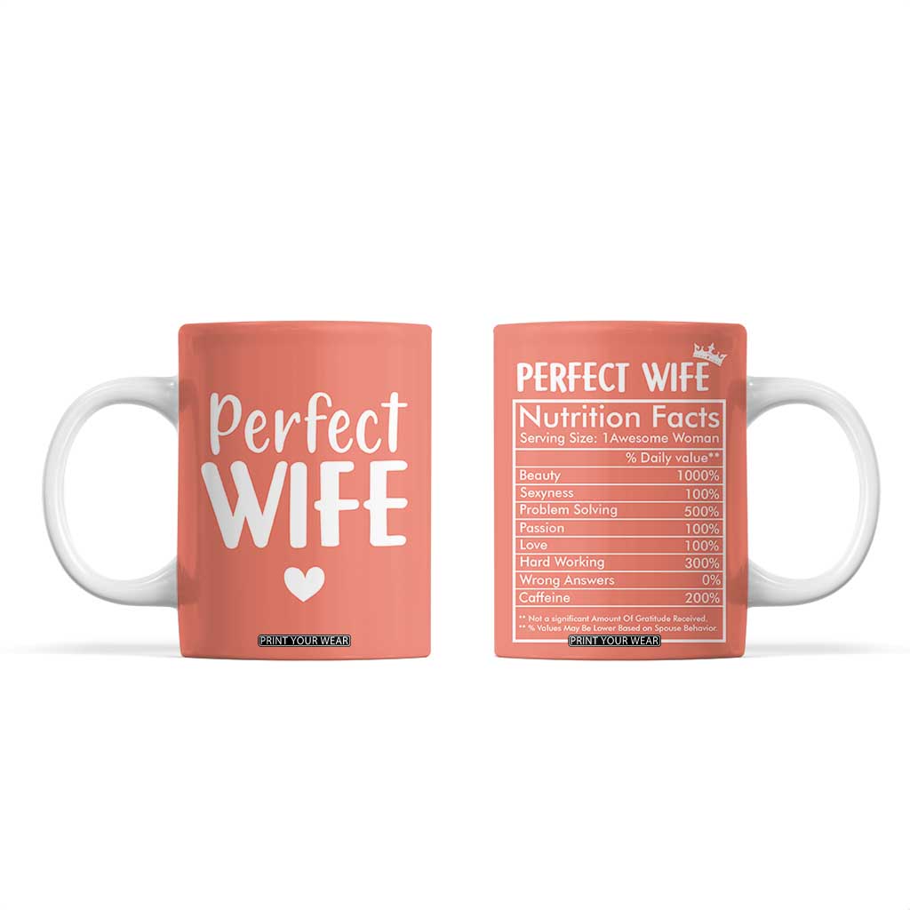 Gifts for Wife From Husband Coffee Mug Wedding Anniversary Valentines Day Gift For Her Wifes Wifey TB10 Peach Print Your Wear