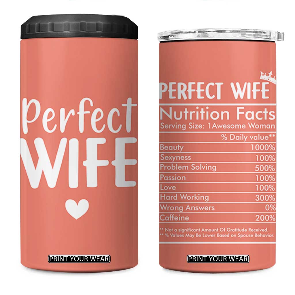 Gifts for Wife From Husband 4 in 1 Can Cooler Tumbler Wedding Anniversary Valentines Day Gift For Her Wifes Wifey TB10 One Size: 16 oz Peach Print Your Wear