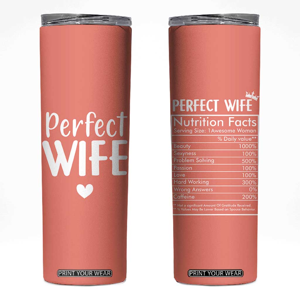 Gifts for Wife From Husband Skinny Tumbler Wedding Anniversary Valentines Day Gift For Her Wifes Wifey TB10 Peach Print Your Wear