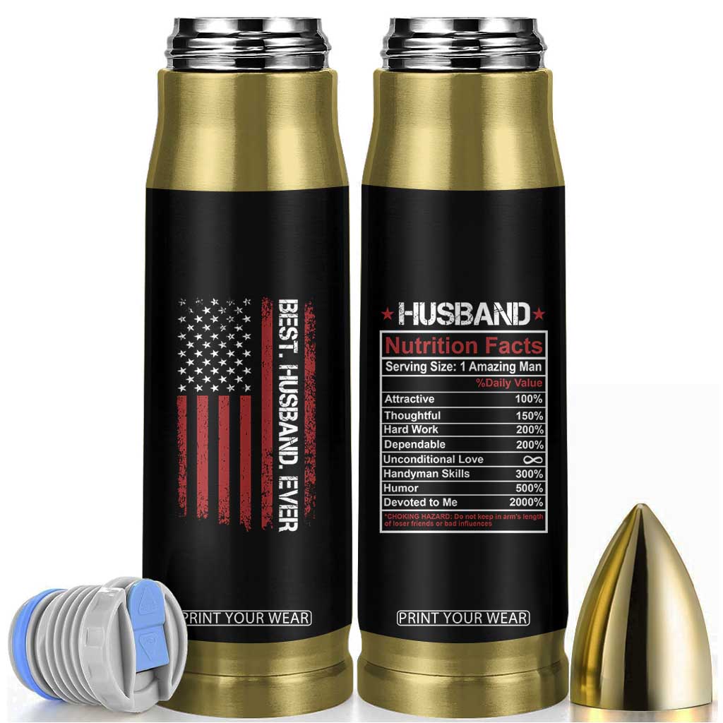 Best Husband Ever Bullet Tumbler Wedding Anniversary Valentines Day Gift For Him US Flag TB10 Black Print Your Wear