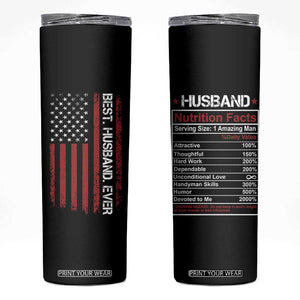 Best Husband Ever Skinny Tumbler Wedding Anniversary Valentines Day Gift For Him US Flag TB10 Black Print Your Wear