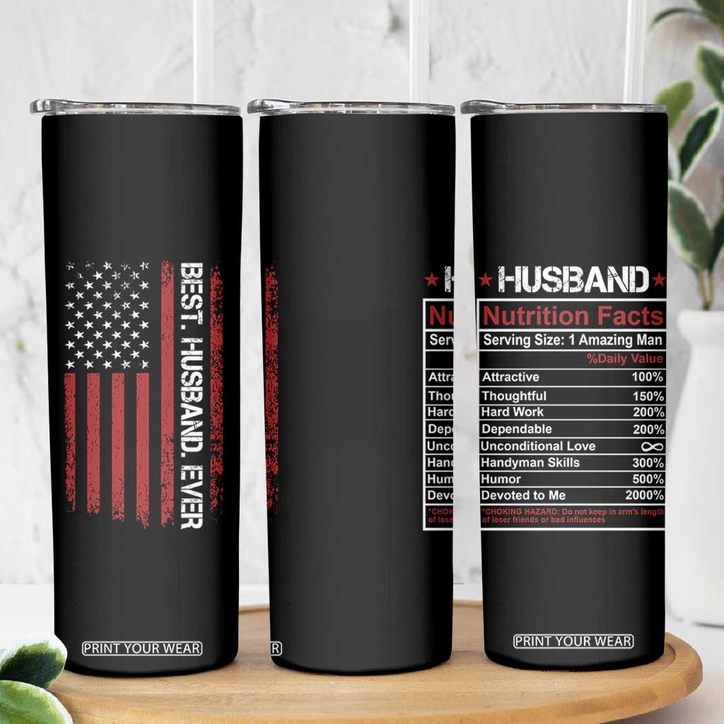 Best Husband Ever Skinny Tumbler Wedding Anniversary Valentines Day Gift For Him US Flag TB10 Print Your Wear