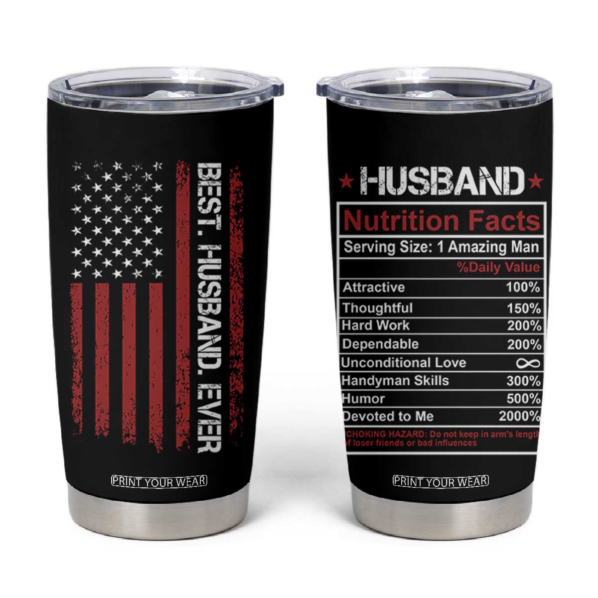 Best Husband Ever Tumbler Cup Wedding Anniversary Valentines Day Gift For Him US Flag TB10 Black Print Your Wear