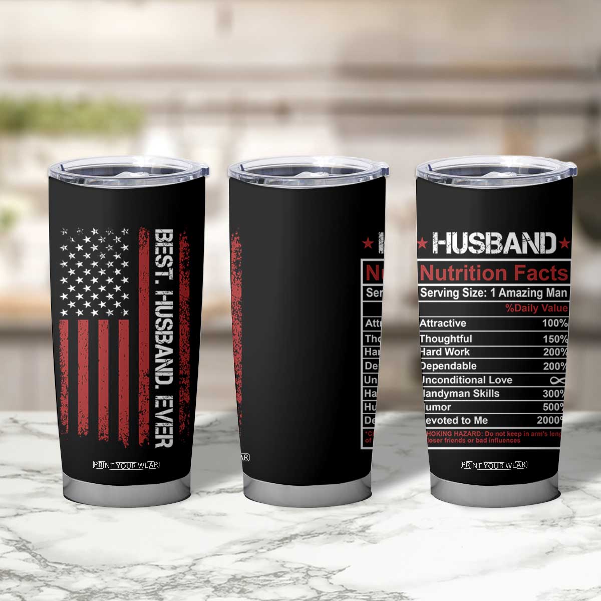 Best Husband Ever Tumbler Cup Wedding Anniversary Valentines Day Gift For Him US Flag TB10 Print Your Wear