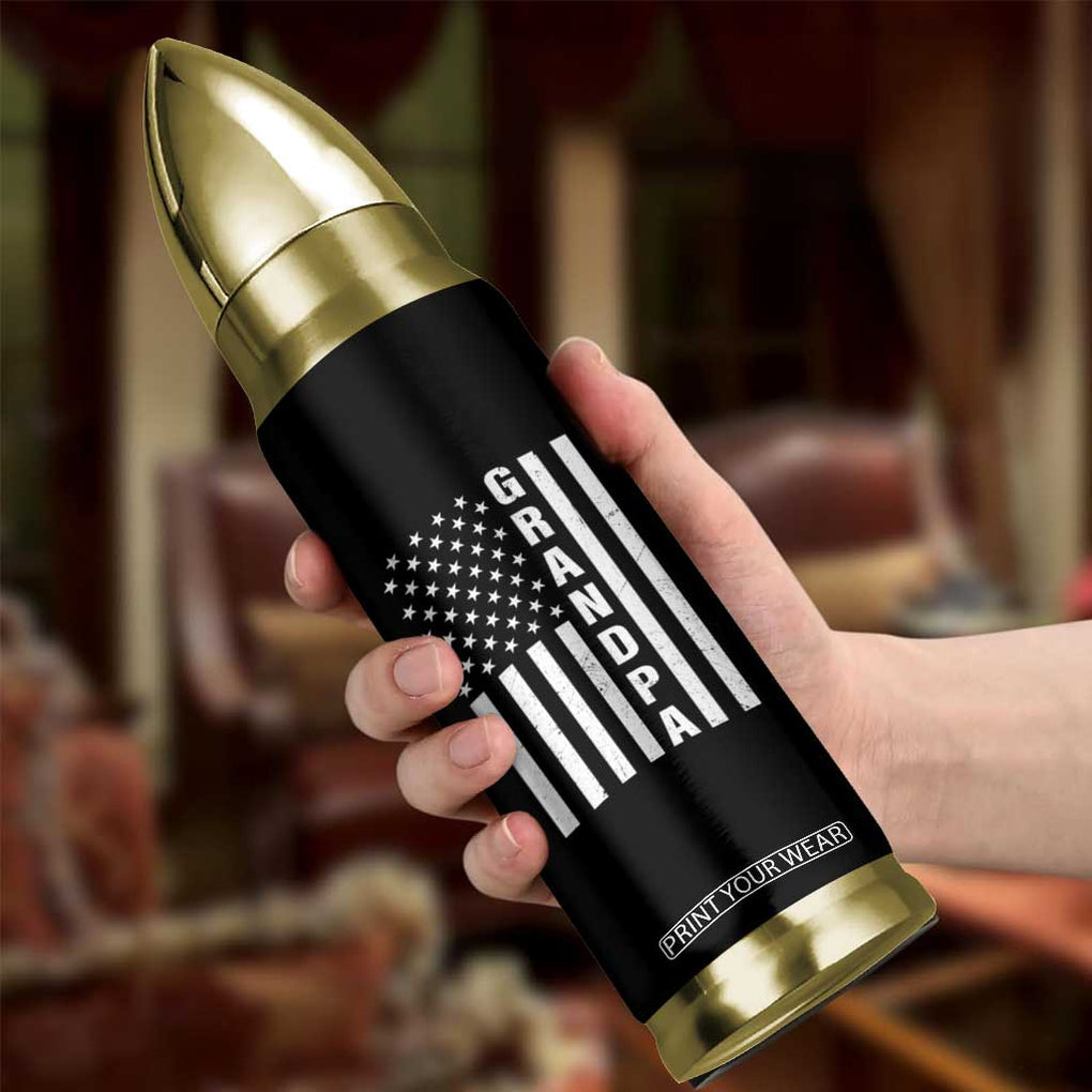 Grandpa Bullet Tumbler Vintage American Flag Fathers Day TB10 Print Your Wear
