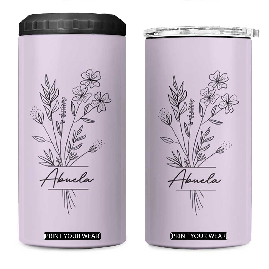 Abuela Gifts 4 in 1 Can Cooler Tumbler Mothers Day Gifts for Grandma from Grandchildren TB10 One Size: 16 oz Purple Print Your Wear